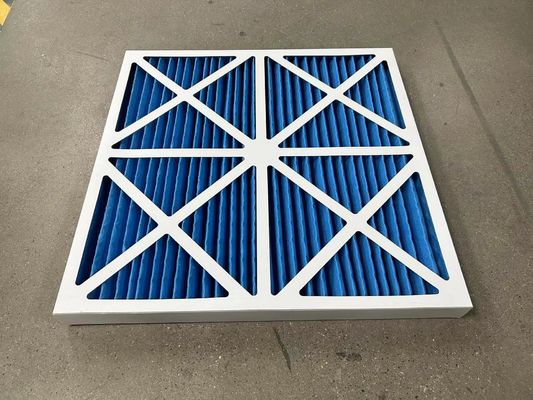 製造工場用 鋼筋枠付き 直角型非織布製の空気前フィルター